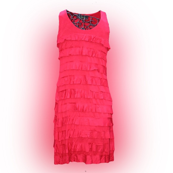 Charlotte Tarantola Dresses & Skirts - Charlotte Tarantola Red Tiered Ruffled Dress (w/ Tag)